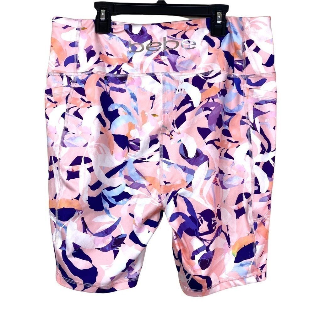 Bebe Sport Floral Print Biker Shorts